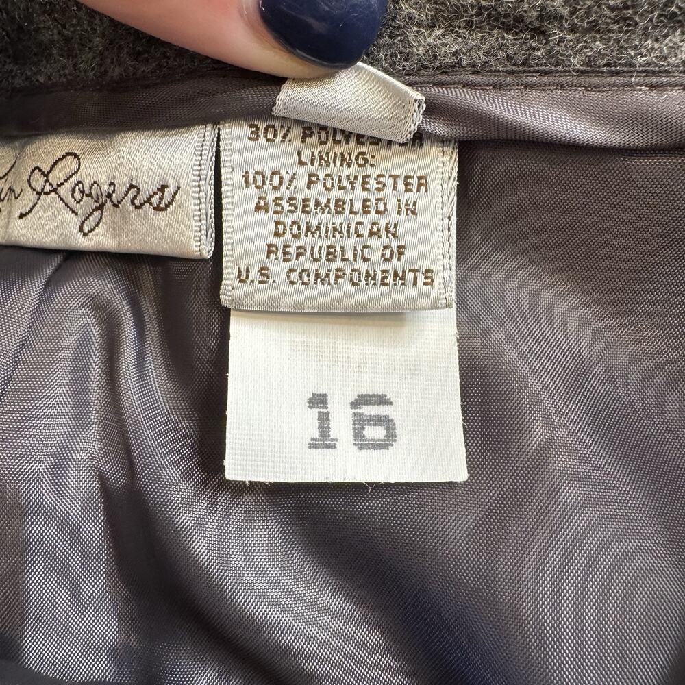 Vintage Kim Rogers Wool Blend Pleated Shorts Lined Grey High-Waisted Size 16 - Picture 3 of 7